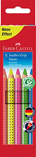 FABER-CASTELL 110994 - Jumbo Buntstifte Set GRIP Neon, 5-teilig, bruchsicher, für Kinder und Erwachsene FABER-CASTELL 110994 - Jumbo Buntstifte Set GRIP Neon, 5-teilig, bruchsicher, für Kinder und Erwachsene von FABER-CASTELL