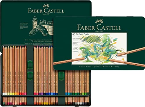 Faber-Castell 112160 - Buntstifte Set Pitt Pastell, 60er Metalletui von Faber-Castell