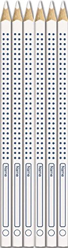 Faber-Castell 113211 - Buntstift Grip, für Heft und Tafel, 6-er Pack, weiß (2x3) von Faber-Castell