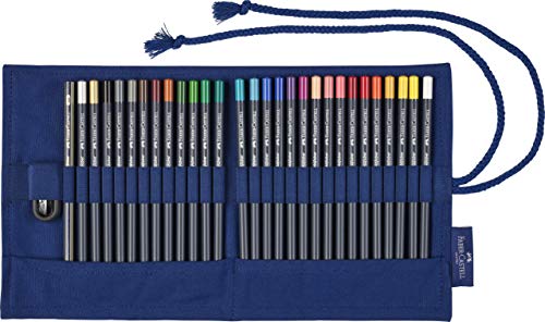 FABER-CASTELL 114752 - Stifterolle Goldfaber mit 27 Stiften, 1 Bleistift 2B, 1 Spitzer von Faber-Castell