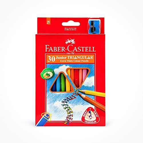 Faber-Castell 116530 - Buntstifte triangular Jumbo, 30er Kartonetui, 1 Stück von Faber-Castell