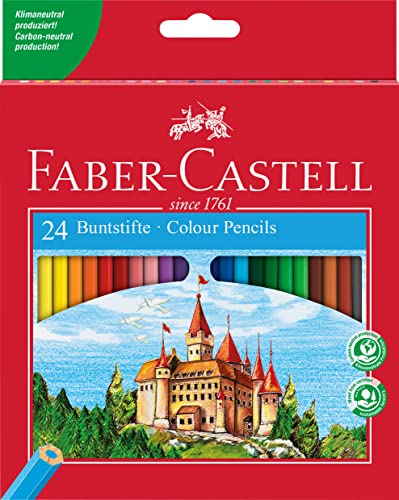 Faber-Castell 120124 - Buntstifte Set Castle, 24-teilig, hexagonal, bruchsicher, für Kinder und Erwachsene von Faber-Castell