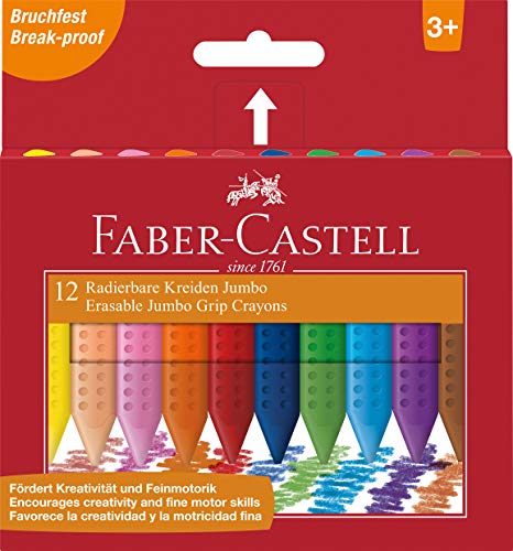 FABER-CASTELL 122540 - Radierbare Kreide Jumbo GRIP, 12er Kartonetui FABER-CASTELL 122540 - Radierbare Kreide Jumbo GRIP, 12er Kartonetui von FABER-CASTELL