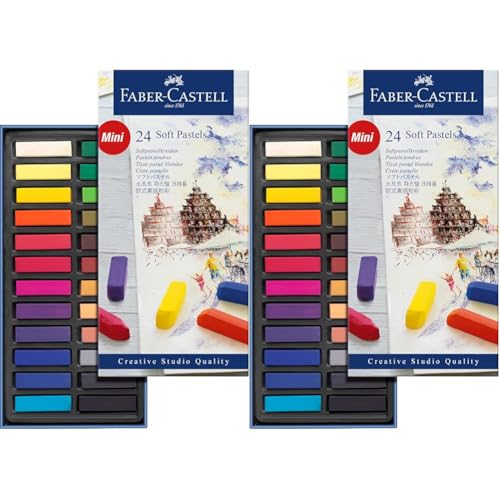 Faber-Castell 128224 - Mini Softpastellkreide STUDIO QUALITY, 24er Kartonetui (Packung mit 2) von Faber-Castell