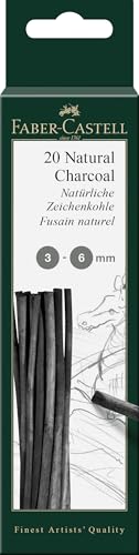 FABER-CASTELL 129198 - Natürliche Zeichenkohle PITT, ca. 3 - 6 mm von Faber-Castell