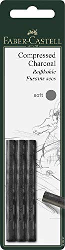 Faber-Castell 129997 - Reißkohle PITT soft, 3er Set, schwrz von Faber-Castell