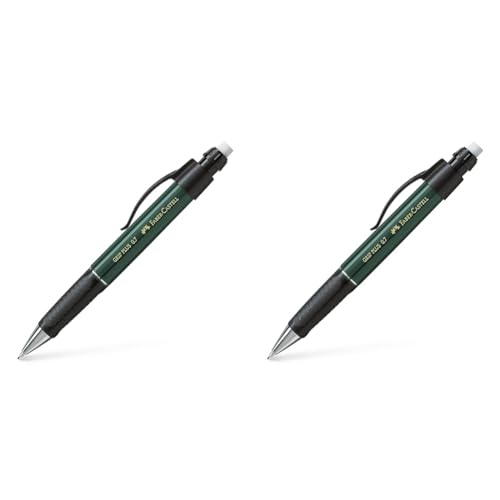 Faber-Castell 130700 - Druckbleistift GRIP PLUS, Minenstärke: 0,7 mm, Schaftfarbe: grün metallic (Packung mit 2) von Faber-Castell