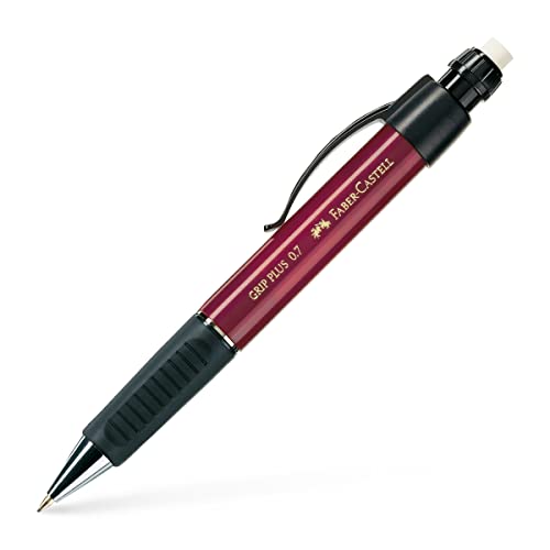 Faber-Castell 130731 - Druckbleistift GRIP PLUS, Minenstärke: 0,7 mm, Schaftfarbe: rot metallic von Faber-Castell