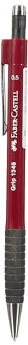 Faber-Castell 134521 - Druckbleistift GRIP, Minenstärke: 0,5 mm, Schaftfarbe: rot-metallic, 1 Stück von Faber-Castell