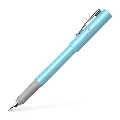 Faber Castell 140966 - Füller Grip Pearl Edition, Feder B, türkis, 1 Stück von Faber-Castell