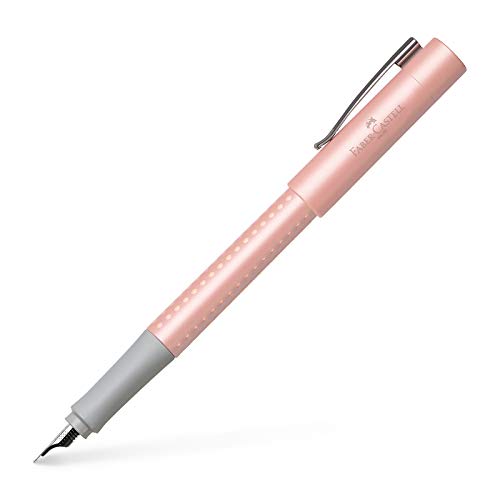 Faber Castell 140988 - Füller Grip Pearl Edition, Feder F, rosé, 1 Stück von Faber-Castell