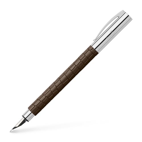 Faber-Castell 146050 Füller Ambition, Feder M, 3D Croco Braun von Faber-Castell