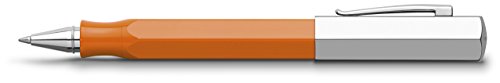 Faber-Castell 147512 - Tintenroller ONDORO Edelharz, Mine: 0,5 mm, inklusive Geschenkverpackung, Schaftfarbe: orange / silber von Faber-Castell