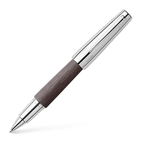 Faber-Castell 148225 - Tintenroller e-motion Holz, schwarz, Strichstärke 0,5 mm, Mine schwarz, inkl. Geschenkverpackung von Faber-Castell