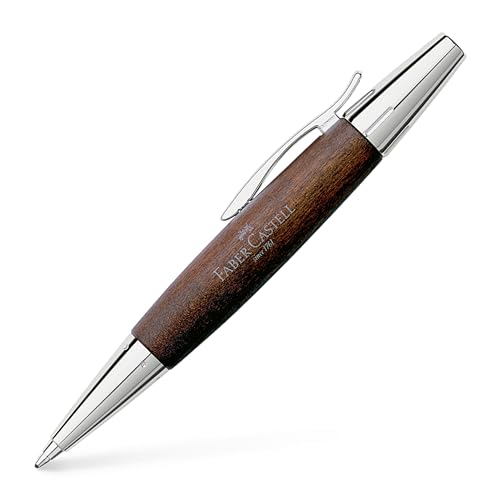 Faber-Castell 148381 - Drehkugelschreiber e-motion Birnbaum, dunkelbraun, Kugelschreiber Mine B, Schreibfarbe schwarz von Faber-Castell
