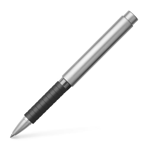 Faber-Castell 148462 - Tintenroller BASIC Metall, Metallspitze: 0,7 mm, Schaftfarbe: schwarz / silber matt von Faber-Castell