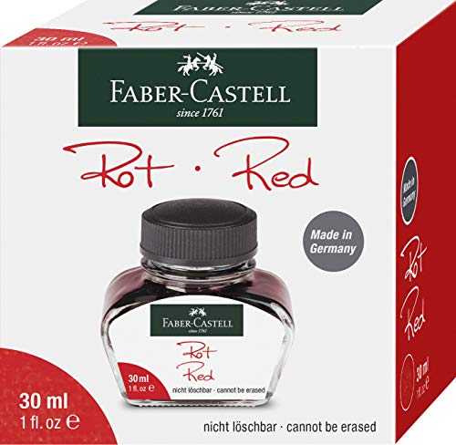 Faber-Castell 148704 - Tintenglas 30 ml, rot, 1 Stück von Faber-Castell