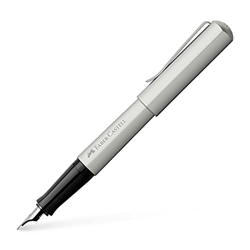 Faber-Castell 150593 - Füller Hexo, Federbreite B, silber matt, 1 Stück von Faber-Castell