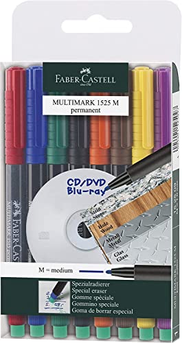 Faber-Castell 152509 - Marker MULTIMARK permanent, Stärke: M, 8er Etui von Faber-Castell