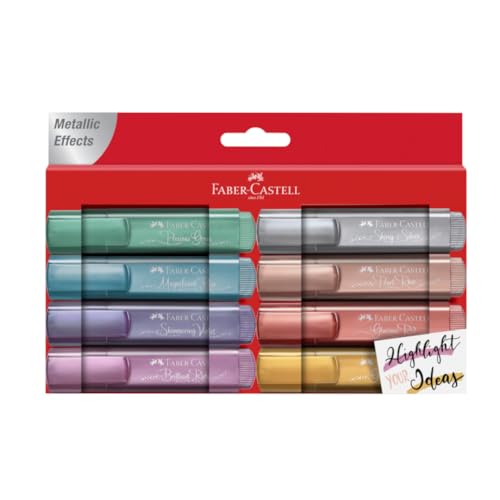 FABER-CASTELL 154689 - Textmarker Set TL 46, 8er Etui, Metallic Farben, mit langlebiger Keilspitze, Strichbreite 1 - 5 mm FABER-CASTELL 154689 - Textmarker Set TL 46, 8er Etui, Metallic Farben, mit langlebiger Keilspitze, Strichbreite 1 - 5 mm von Faber Castell