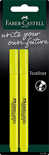Faber-Castell 157799 - Textmarker TL38, 2er Set, Strichbreite 1-4 mm, neongelb von Faber-Castell