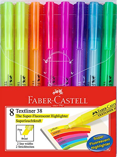 Faber-Castell 158131 - Textmarker TEXTLINER 38, 8er Etui, sortiert von Faber-Castell