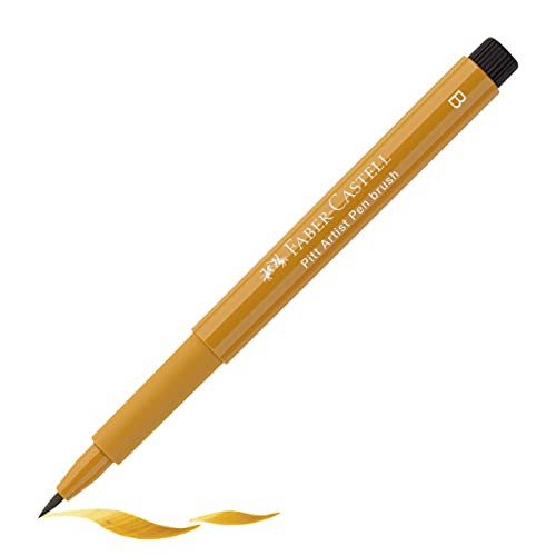 Faber-Castell 167468 - Tuschestift Pitt artist pen brush, Strichstärke B, Farbe 268, grüngold von Faber-Castell