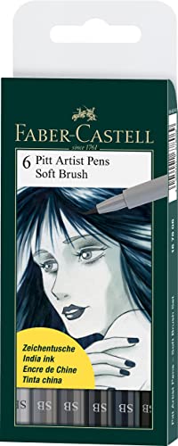 Faber-Castell 167806 - Tuschestift Pitt Artist Pen SB, 6er Set von Faber-Castell