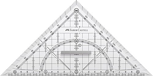 Faber-Castell 171010 - Geometriedreieck Grip mit Griff, 22 cm, 1 Stück von Faber-Castell