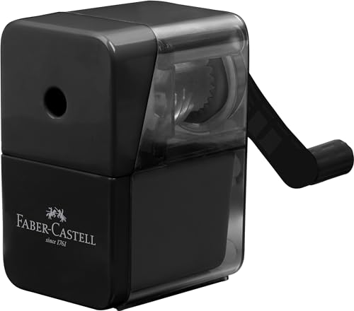 FABER-CASTELL 180984 - Anspitzer mit Kurbel, schwarz, Spitzmaschine mit hochwertigem Spitzermesser FABER-CASTELL 180984 - Anspitzer mit Kurbel, schwarz, Spitzmaschine mit hochwertigem Spitzermesser von Faber-Castell