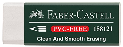 Faber-Castell 188121 - Radierer 7081 N PVC-Free, Kunststoff, weiß (10 Stück) von Faber-Castell