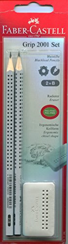 Faber-Castell 2 Grip 2001 B Bleistift/RADIERGUMMI Grip 2001 Edge von Faber-Castell