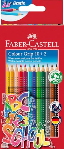 Faber-Castell 201585 - Buntstifte Set, 12-teilig, wasservermalbar, bruchsicher, für Kinder und Erwachsene von Faber-Castell