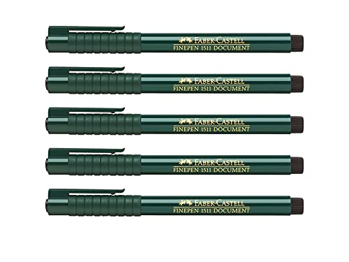 Faber-Castell 205003 - Faserschreiber Finepen 151199, 0.4 mm, schwarz, 5 Stück von Faber-Castell