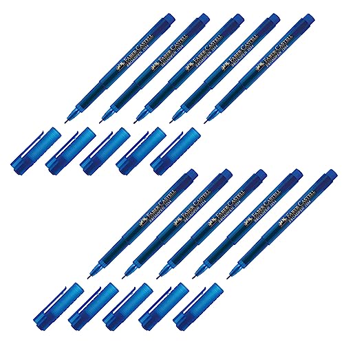 Faber-Castell 205065 - Fineliner Broadpen 1554, 0,8 mm, blau, 10 Stück von Faber-Castell