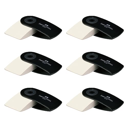 FABER-CASTELL 205076 - Radiergummi Sleeve Mini, schwarz, 6 Stück von FABER-CASTELL