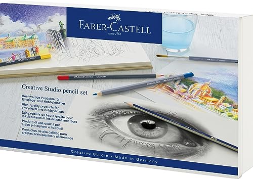 Faber-Castell 210009 - Creative Studio Set, 30-teilig, mit Goldfaber Aquarellstifte, Bleistifte, Pitt Artist Pens und Zubehör von Faber-Castell