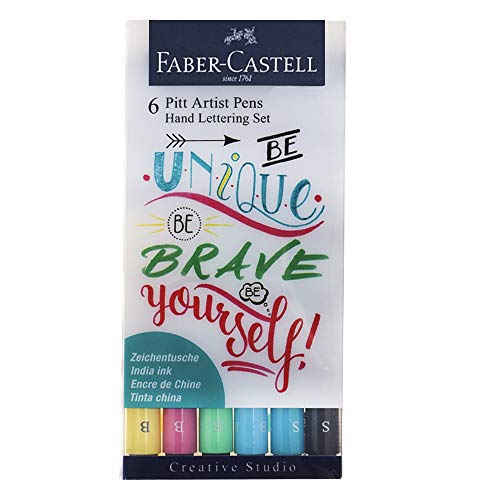 Faber-Castell 267116 - Tuschestift Pitt Artist Pen Lettering, 6er Etui bunt von Faber-Castell