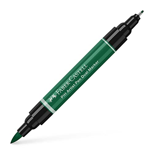 Faber-Castell Art & Graphic Pitt Artist Pen Dual Marker India Ink, Dark Phthalo Green, Single Pitt Pen, For Art, Craft, Drawing, Skizzing, Home, School, Uni, Coloring von Faber-Castell
