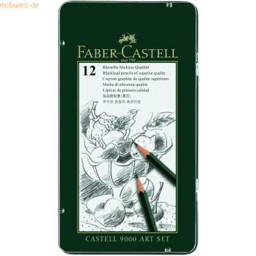 Faber Castell Bleistift Castell 9000 Härtegrade sortiert 12 Stück im M von Faber Castell