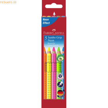 Faber Castell Farbstift Jumbo Grip Neon sortiert VE=5 Stück Etui Faber Castell Farbstift Jumbo Grip Neon sortiert VE=5 Stück Etui von Faber Castell