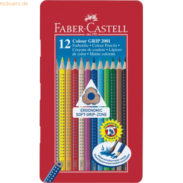 Faber Castell Farbstifte Colour Grip VE=12-er Metall-Etui von Faber Castell
