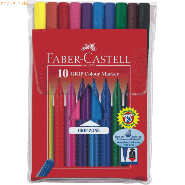 Faber Castell Fasermaler Grip Colour VE=10 Farben von Faber Castell