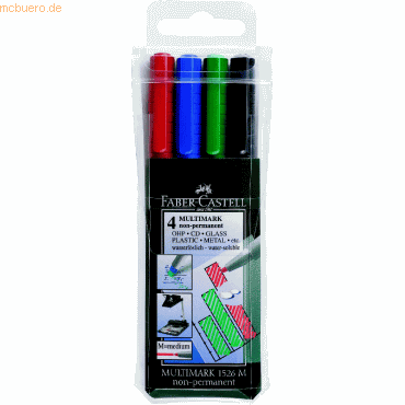 Faber Castell Folienschreiber nonpermanent M VE=4 Stück 4 Farben Faber Castell Folienschreiber nonpermanent M VE=4 Stück 4 Farben von Faber Castell