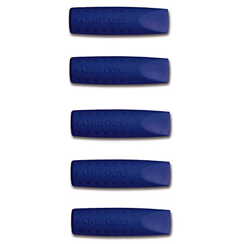 Faber-Castell Grip 2001 farbiger Radiergummi-Bleistiftaufsatz, 5 Stück in Blau von Faber-Castell