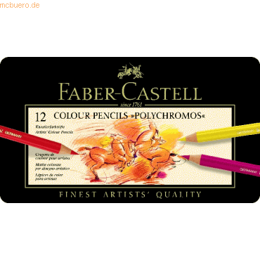 Faber Castell Künstlerfarbstift Polychromos farbig sortiert im Metalle Faber Castell Künstlerfarbstift Polychromos farbig sortiert im Metalle von Faber Castell