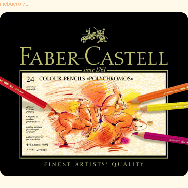Faber Castell Künstlerfarbstift Polychromos farbig sortiert im Metalle Faber Castell Künstlerfarbstift Polychromos farbig sortiert im Metalle von Faber Castell