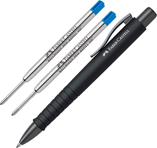 Faber-Castell - Kugelschreiber Poly Ball XB (urban all black + 2 XB Minen blau) von Faber-Castell