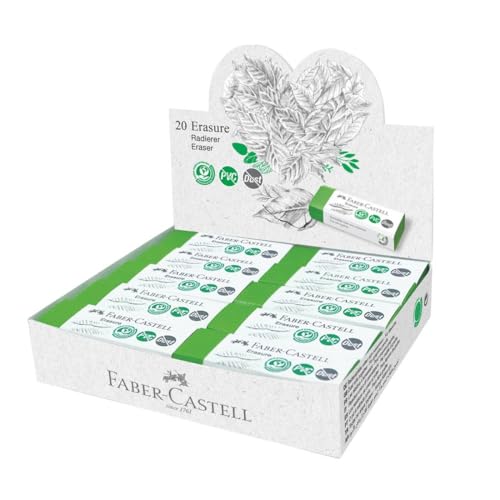 Faber-Castell Radiergummi, PVC-frei und staubfrei, Grün (188121) von FABER-CASTELL