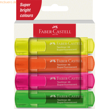 Faber Castell Textmarker Textliner TL46 254644 sortiert 4 Stück von Faber Castell
